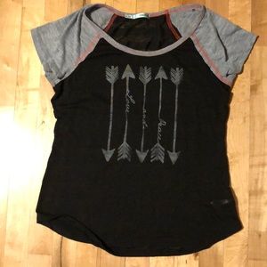 Maurices Black & Grey Arrow Top M